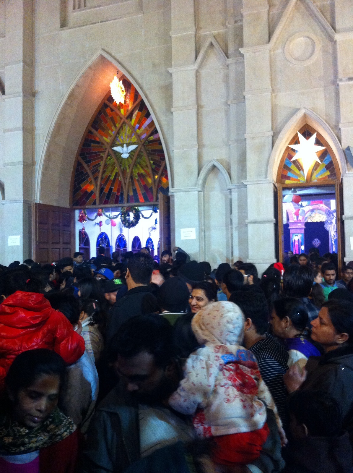 Delhites visiting Church on Christmas Day